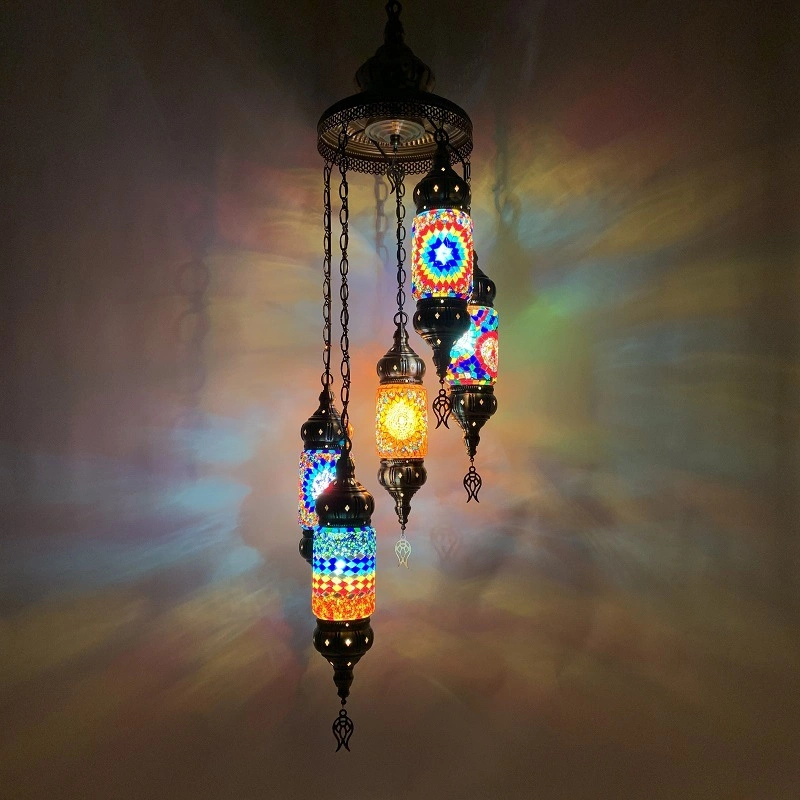 Mosaic Ceiling Light 5 Globe Mosaic Pendant Turkish Ceiling Hanging Light Decorative Asylove New Design Mosaic Lampshade