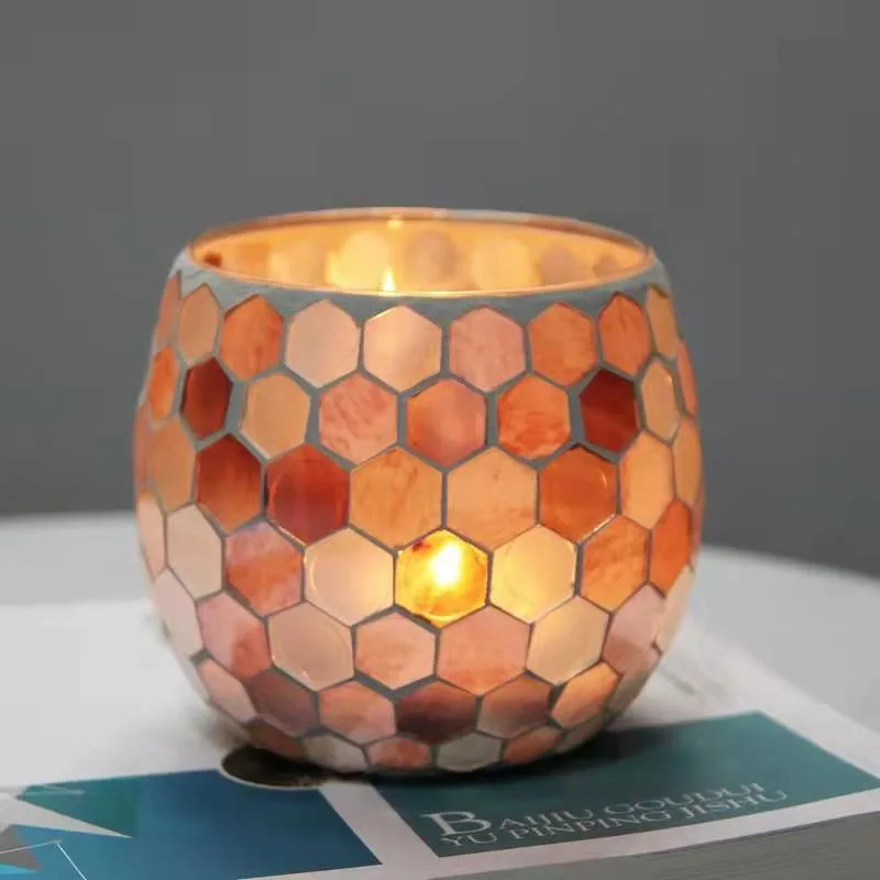 DIY Glass Mosaic Candle Jar Candle Holders