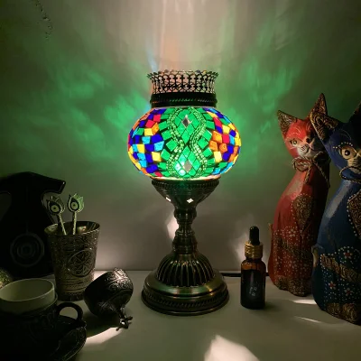 Türkische Mosaik-Aroma-Tischlampe, Vintage-Art-Deco-handgefertigte marokkanische Tischlampe (WH
