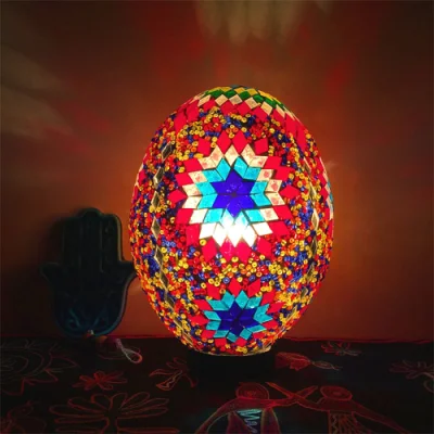Vintage Lucky Egg Türkische Mosaik-LED-Nachttischlampe für Kinder (WH