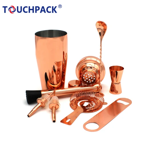 Werbe-Edelstahl-Barwerkzeug-Set, Heim-DIY-Kit, Roségold-Galvanik-Cocktail-Shaker-Herstellungsset