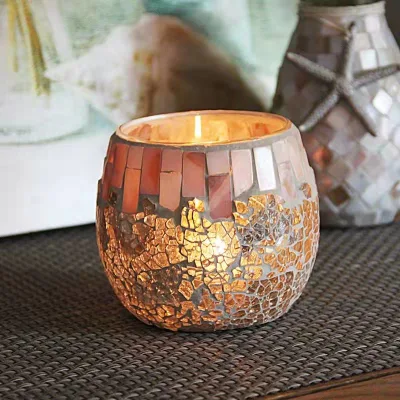 DIY Glasmosaik-Kerzenglas-Kerzenhalter